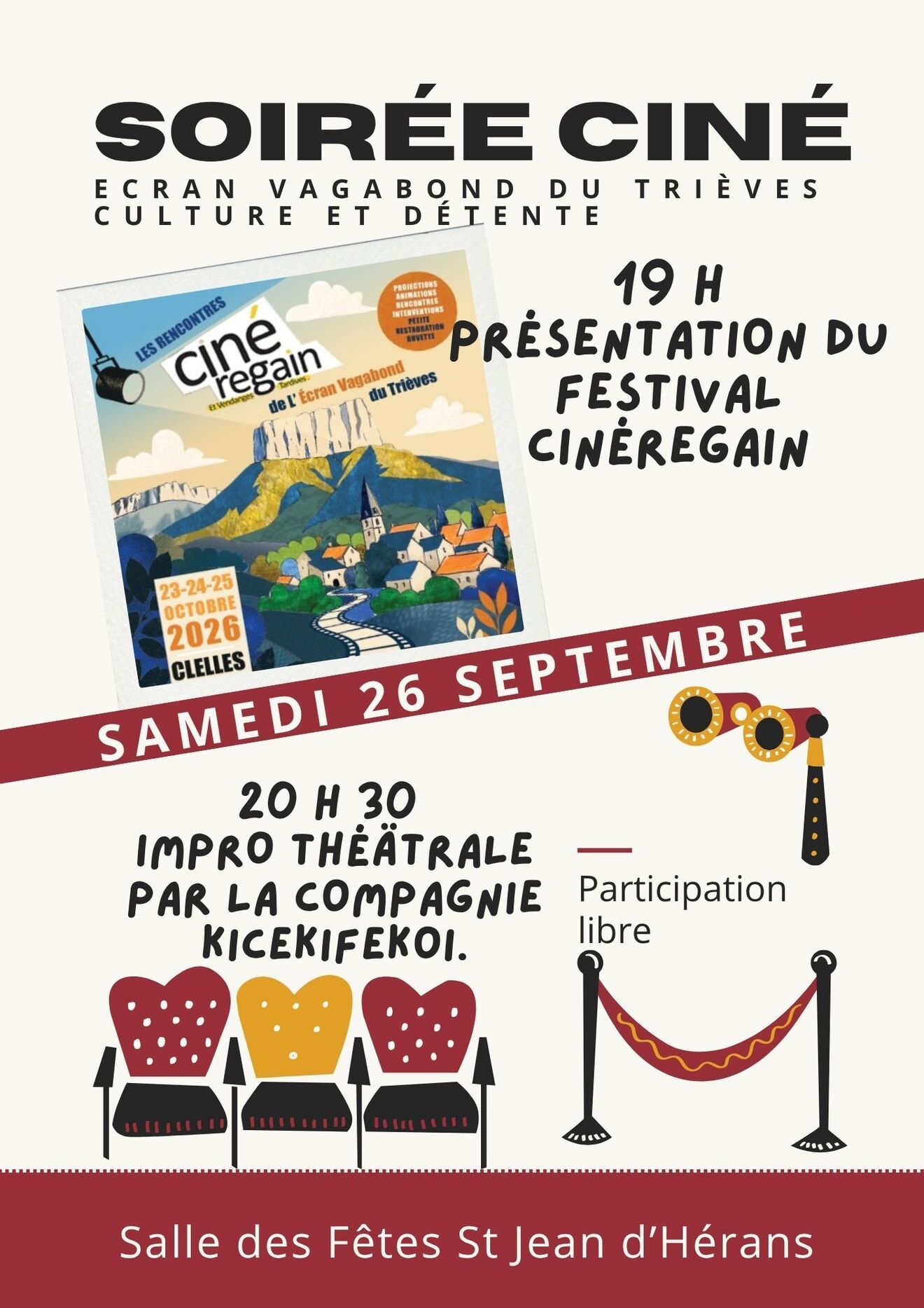 Affiche soiree CineRegain